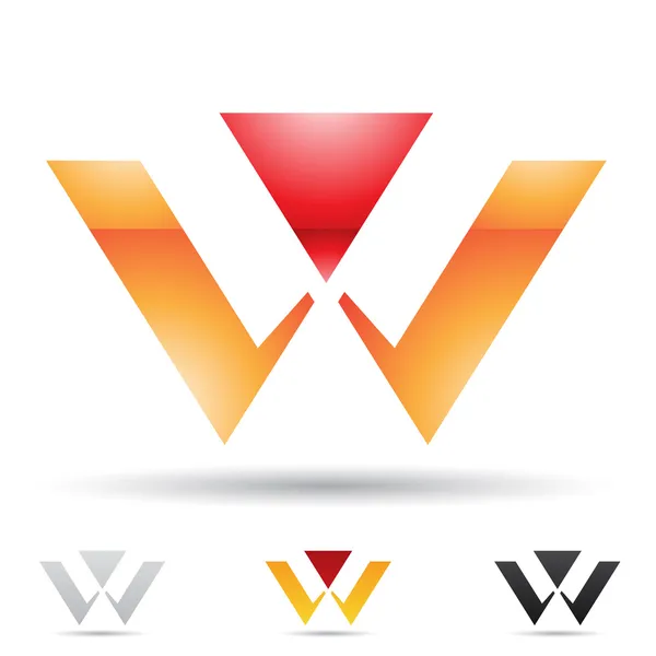 Icono abstracto para la letra W — Vector de stock