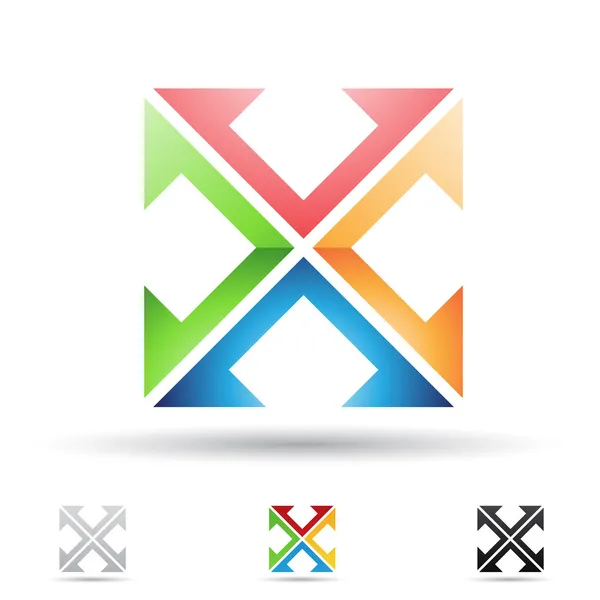 Abstracte pictogram voor letter x — Stockvector