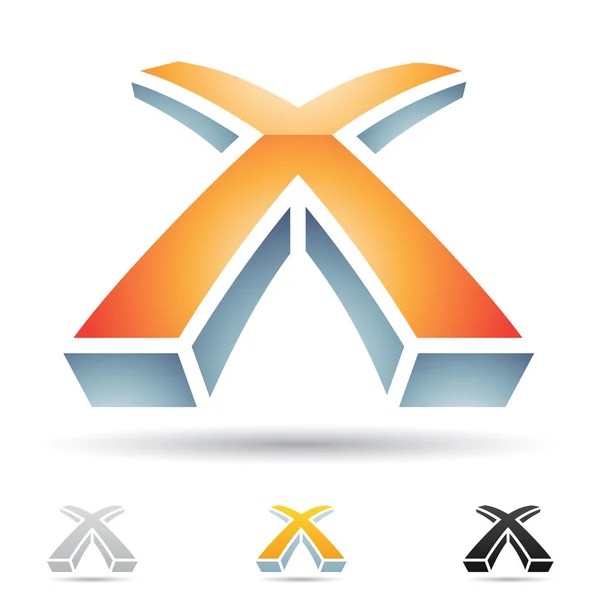 Icono abstracto para la letra X — Vector de stock