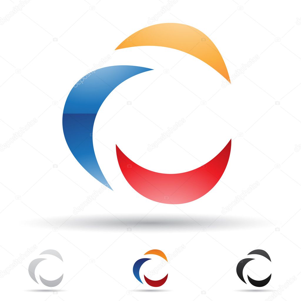 Vector illustration of abstract icons based on the letter C