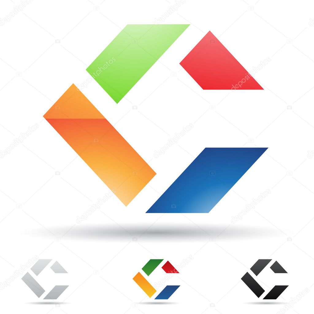 Vector illustration of abstract icons based on the letter C