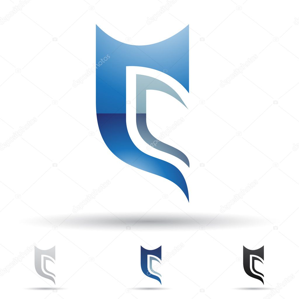 Vector illustration of abstract icons based on the letter C