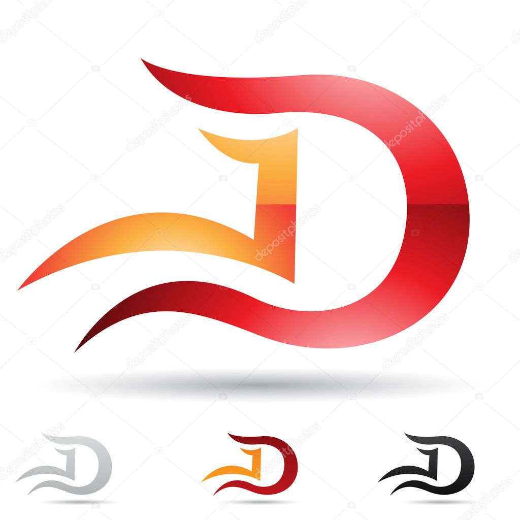 Vector illustration of abstract icons based on the letter D