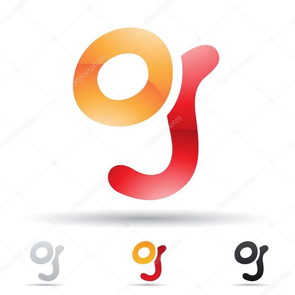 Vector illustration of abstract icons based on the letter G