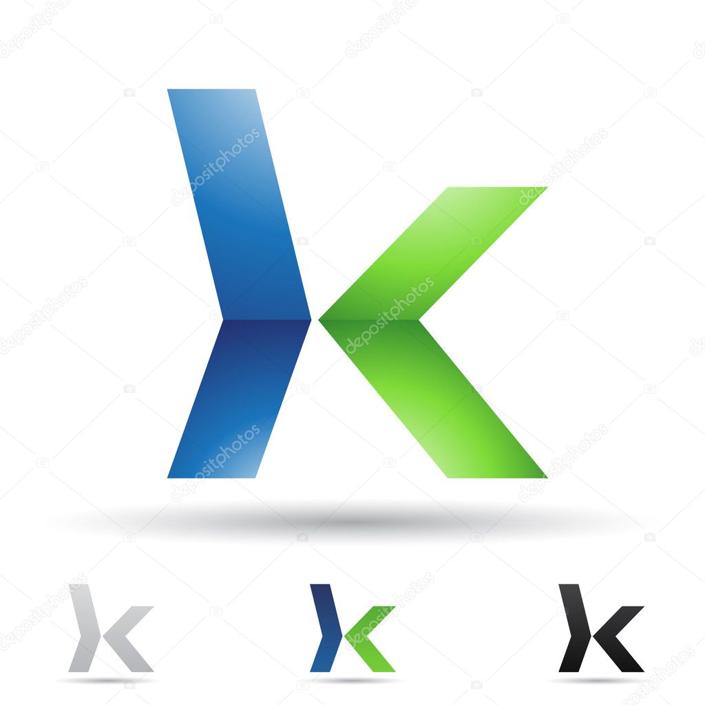 Vector illustration of abstract icons based on the letter K