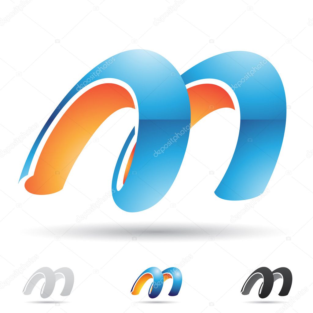 Vector illustration of abstract icons based on the letter M
