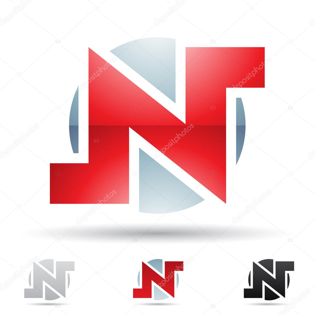 Vector illustration of abstract icons based on the letter N