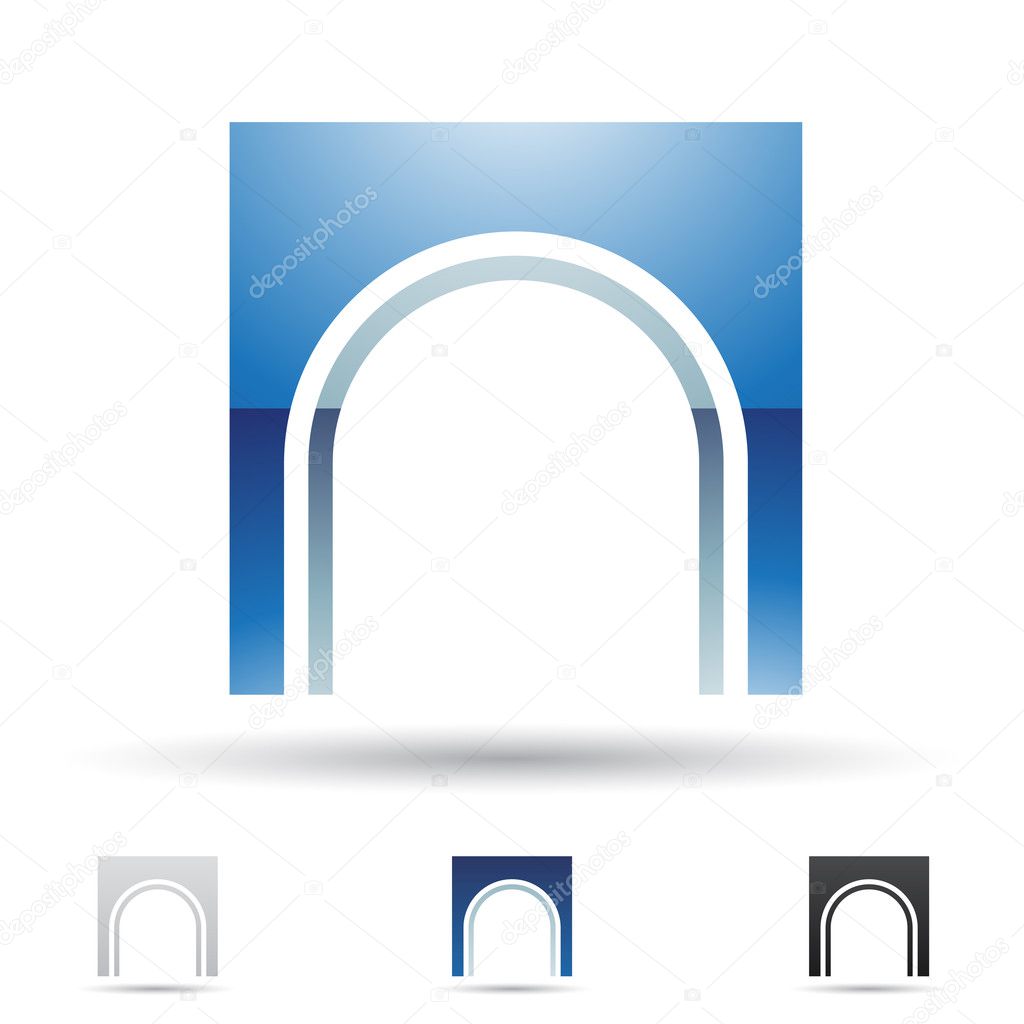 Vector illustration of abstract icons based on the letter N
