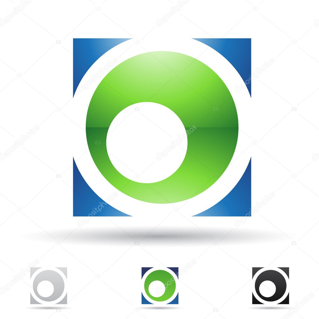 Vector illustration of abstract icons based on the letter O