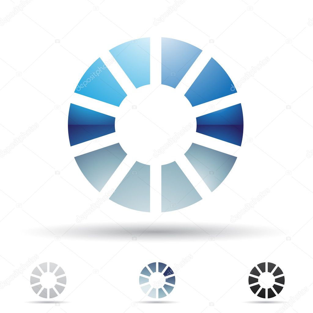 Vector illustration of abstract icons based on the letter O