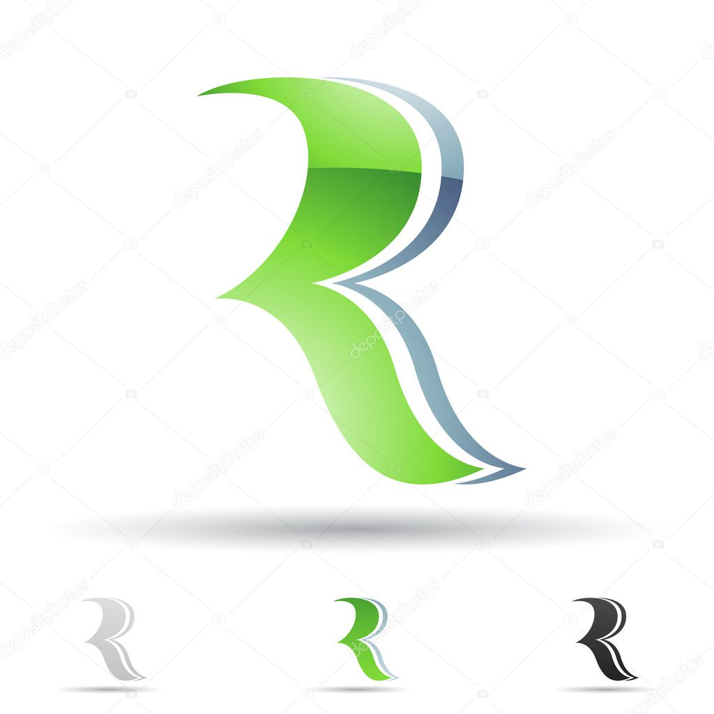 Vector illustration of abstract icons based on the letter R