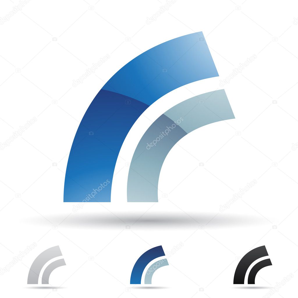 Vector illustration of abstract icons based on the letter R