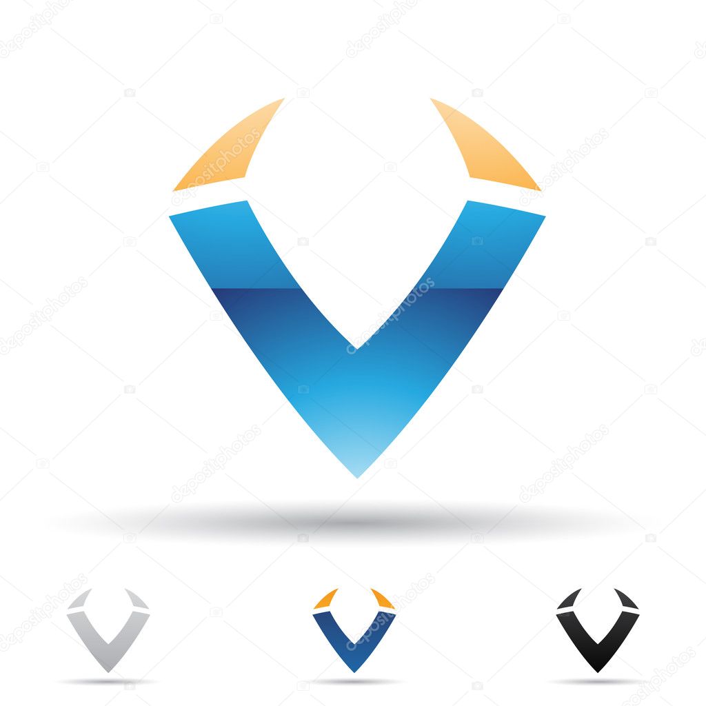 Vector illustration of abstract icons based on the letter V