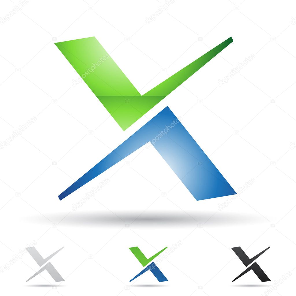 Vector illustration of abstract icons based on the letter X