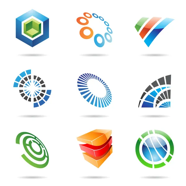 Diverses icônes abstraites colorées, Set 7 — Image vectorielle