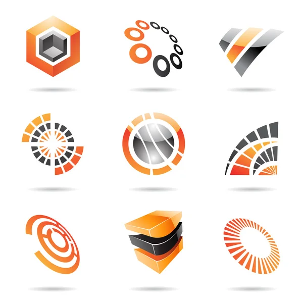 Varie icone astratte arancioni, Set 7 — Vettoriale Stock