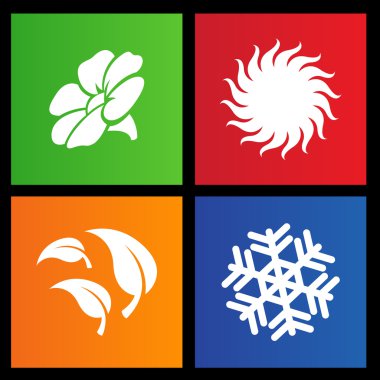 Metro style four seasons icons clipart