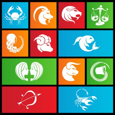 Metro style zodiac star signs clipart