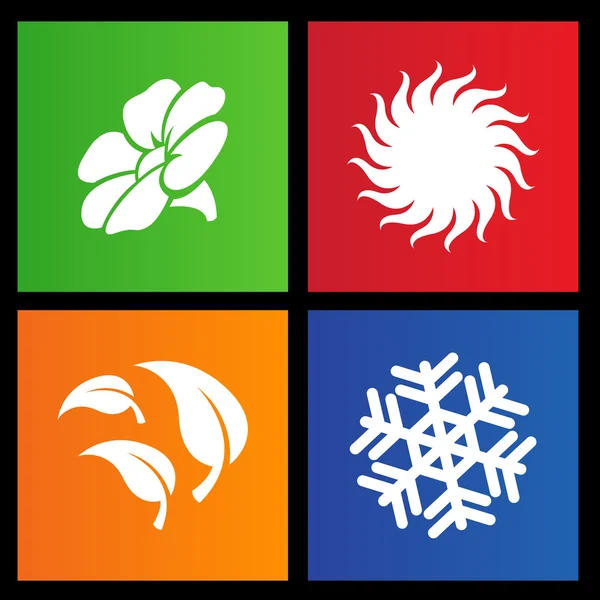 Metro style four seasons icons — Stock Vector