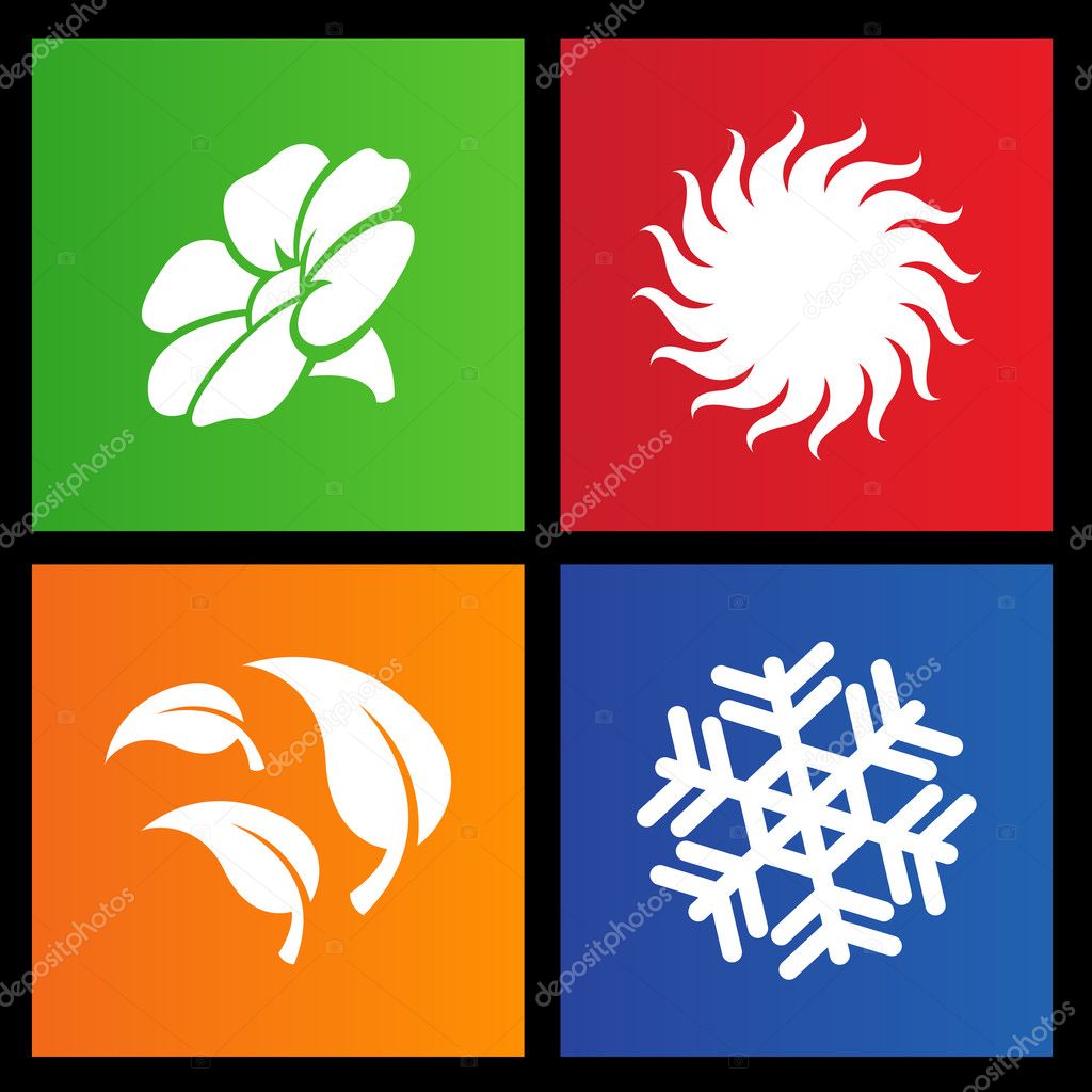 Metro style four seasons icons