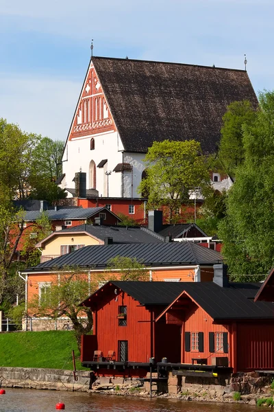 Quay Borgå, lador, domkyrkan — Stockfoto