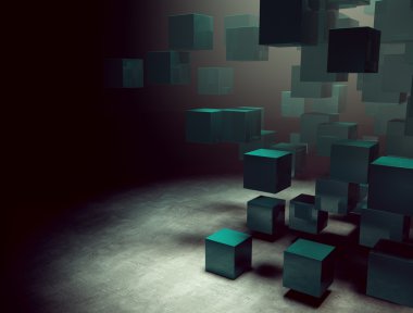 Dreamscene interior with cubes clipart