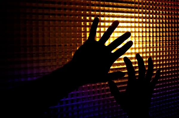 Silhouettes of hands — Stock Photo, Image