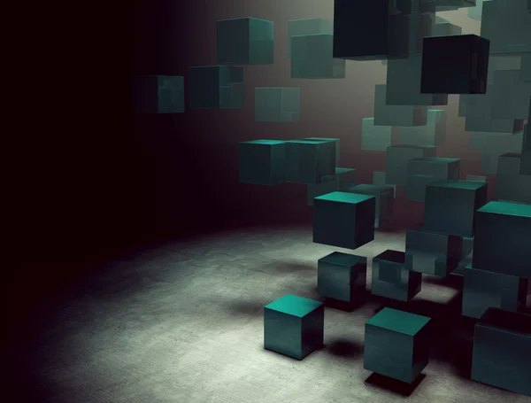 Dreamscene interior with cubes — Stock Photo, Image