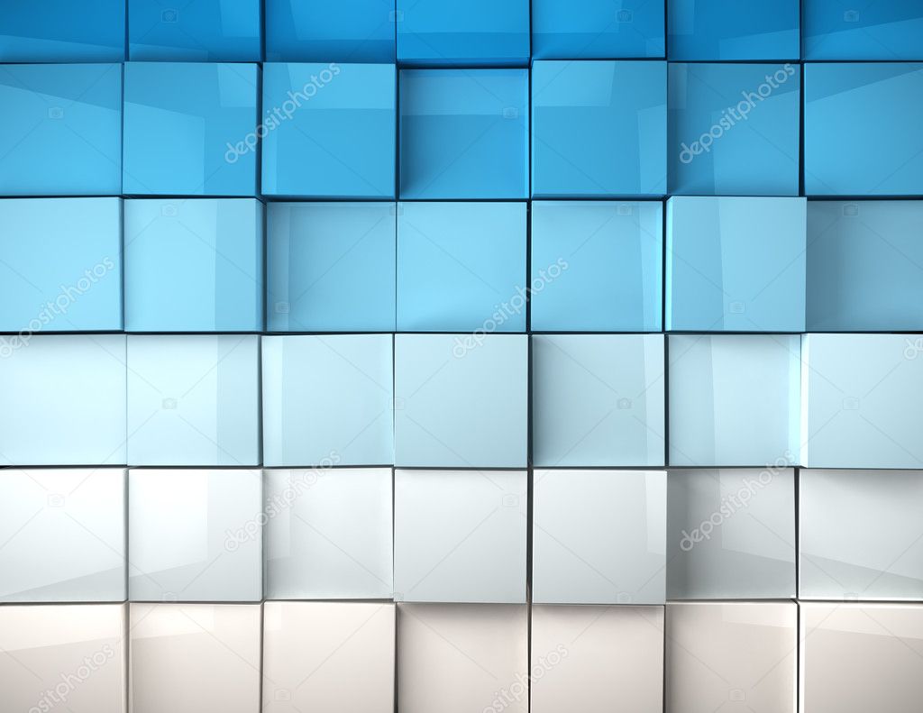 cubes background in blue toned