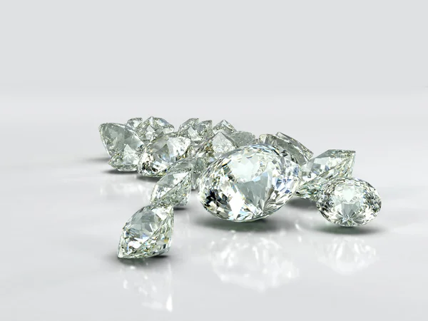 Velká skupina klenot diamanty — Stock fotografie