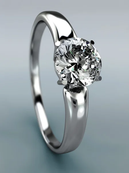 分離されたダイヤモンド リング結婚式ギフト ストック画像