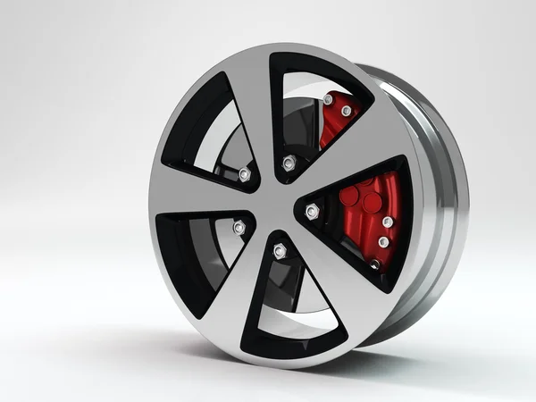Car wheel on white background. — Stock Photo, Image