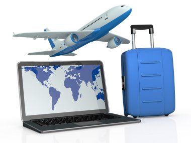 Online travel booking clipart