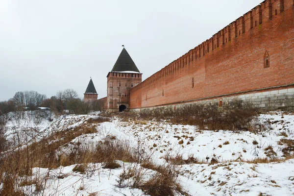 Pared del Kremlin en Smolensk, Rusia Imagen de archivo