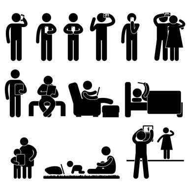 Man, Woman and Children Icon Symbol Sign Pictogram