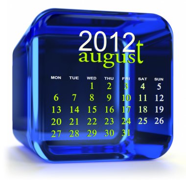 Blue August Calendar clipart