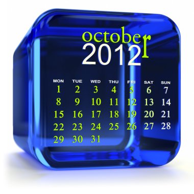 Blue October Calendar clipart