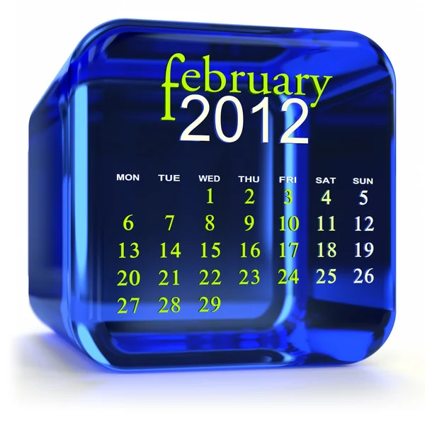 Blauwe februari kalender — Stockfoto