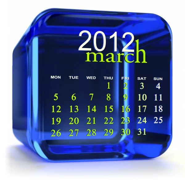 Blue March Calendar — Stock Photo, Image