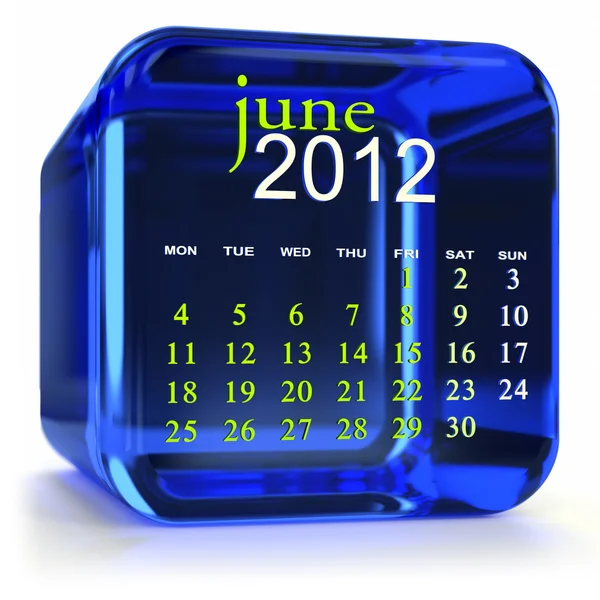 Calendrier bleu juin — Photo