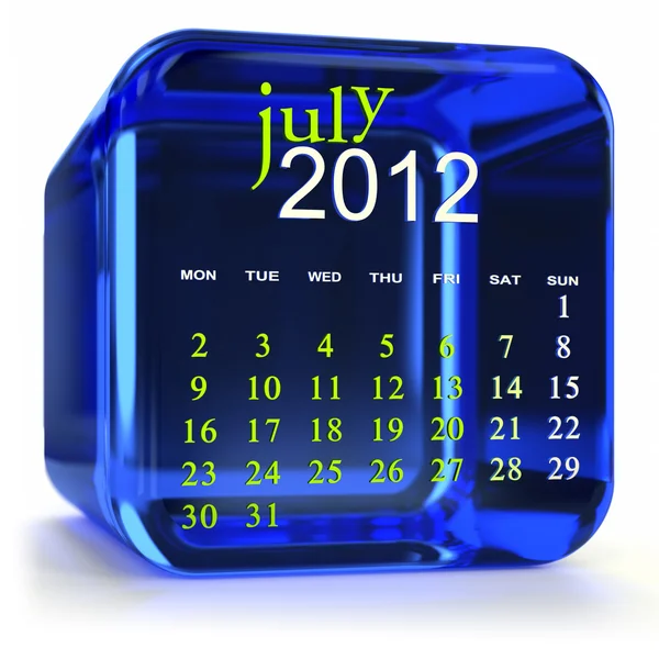 Mavi Temmuz takvim — Stok fotoğraf