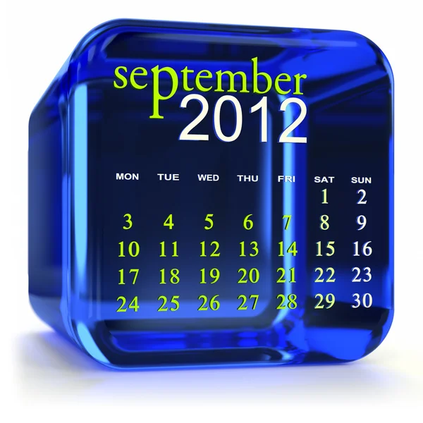 Calendario azul de septiembre — Foto de Stock