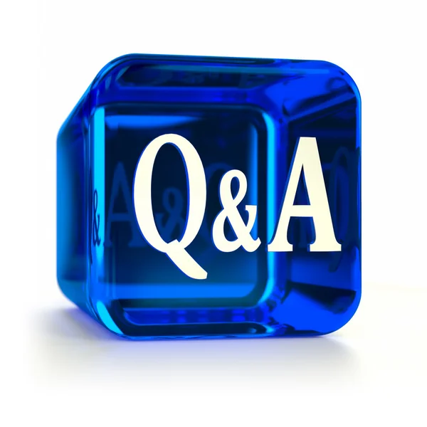 Blue Questions and Answers Icon — Stock Photo, Image
