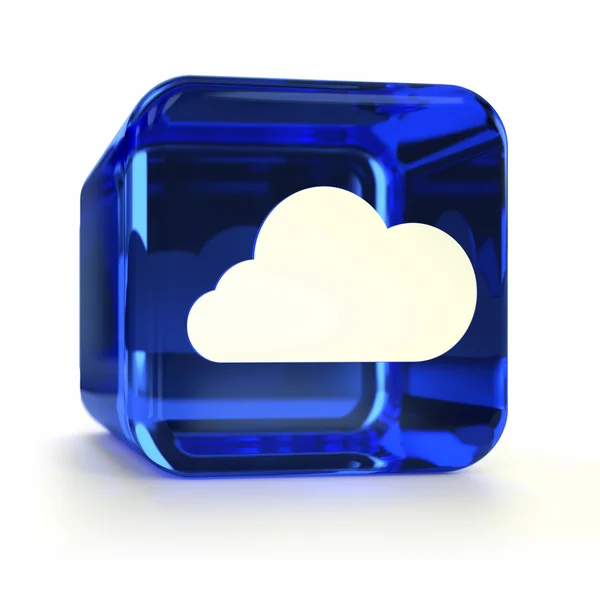 Μπλε σύννεφο υπολογιστών εικονίδιο — Φωτογραφία Αρχείου