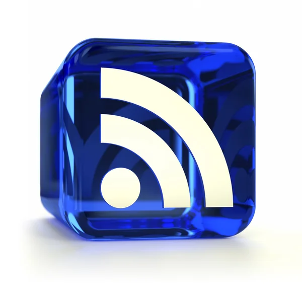 Ícone RSS azul — Fotografia de Stock