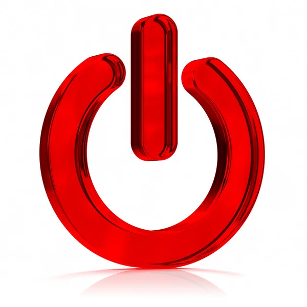 シンボル赤い電源 — ストック写真