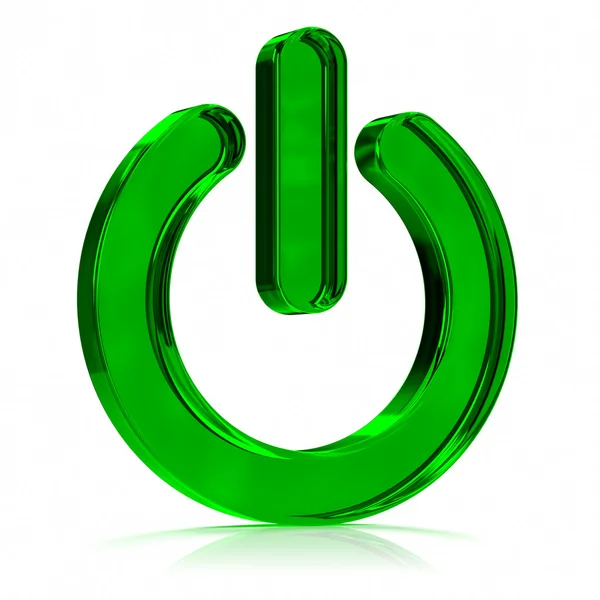 绿色图标打开电源 — 图库照片