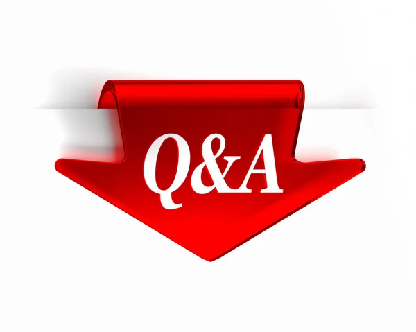 Q and A Red Arrow — Stock Photo, Image