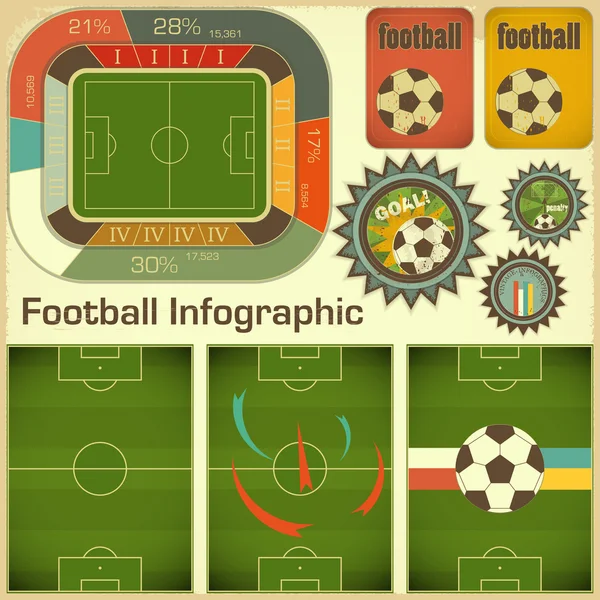 Στοιχεία Infographic ποδοσφαίρου — Διανυσματικό Αρχείο