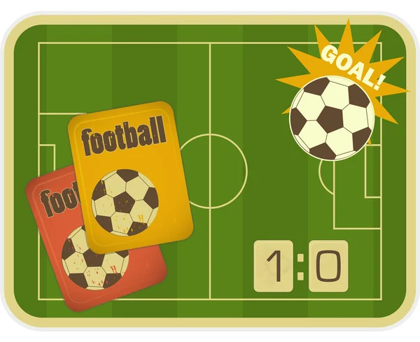 Tarjeta retro de fútbol — Vector de stock
